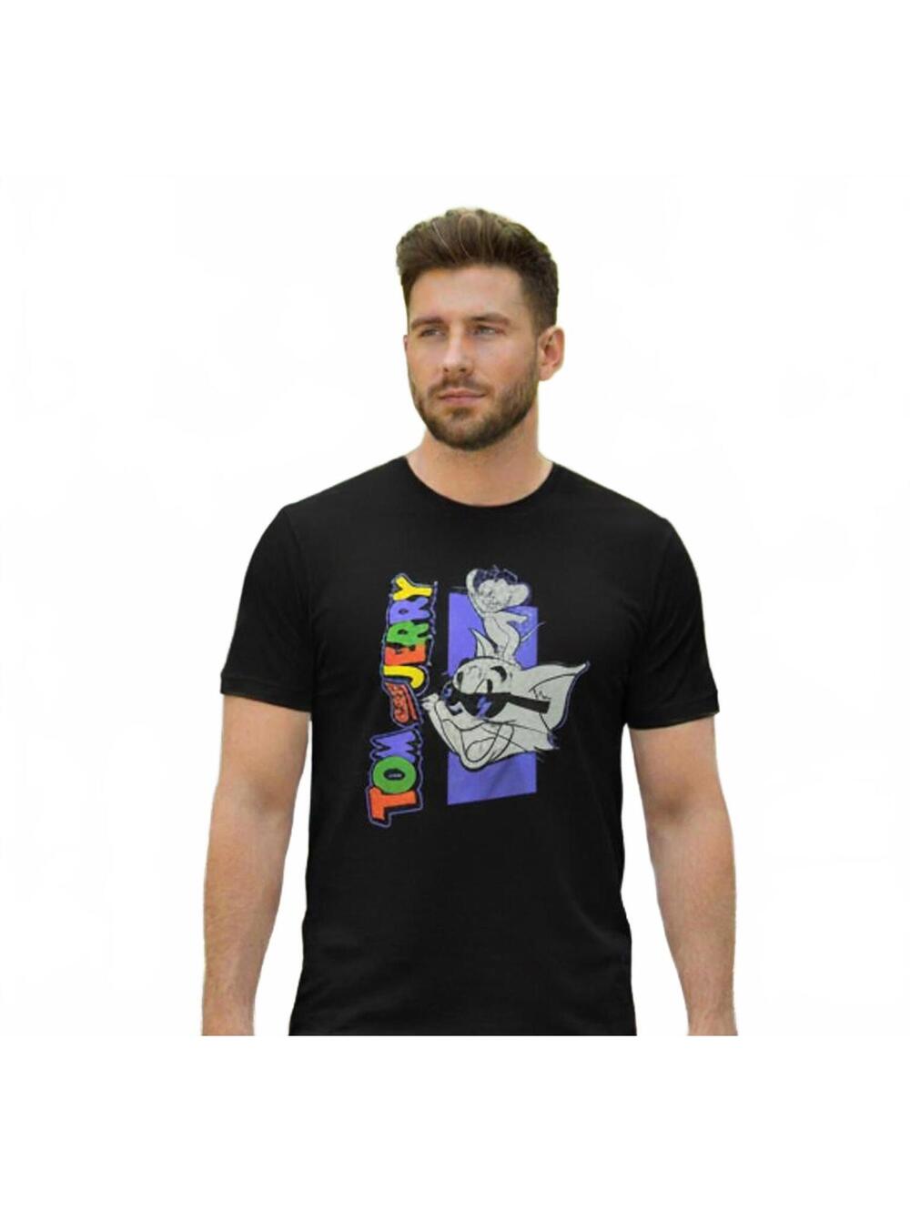 T-Shirt / Tom and Jerry Black T-Shirt / Size Large / Hanna Barbera / New